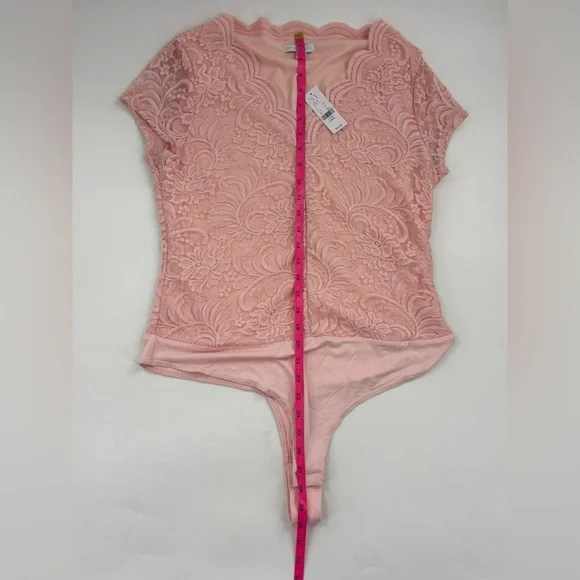 Elegant Pink Lace Women bodysuit - Picture 6 of 7